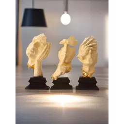 BECKON VENTURE Beige 3 Pieces Antique Face Showpiece-picture-14