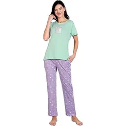bedtime story Cotton Night Suit for Women Girls | Women's Cotton Printed Pant & Top Night Suit Set Pyjama Set Sleepwear Nightwear Nightdress Loungewear-picture-29