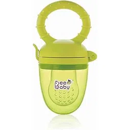 BeeBaby Soft Silicone Nibbler with Extra Mesh for Babies, Baby Fruit & Food Feeder, Anti Choking Fruit Pacifier, Teether for Infant, 100% BPA Free, 3 Months+ (Fruttino - Green)-image-3
