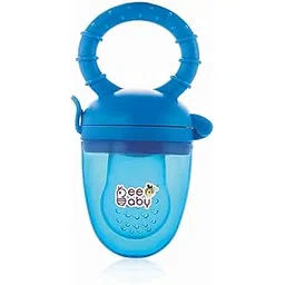 BeeBaby Soft Silicone Nibbler with Extra Mesh for Babies, Baby Fruit & Food Feeder, Anti Choking Fruit Pacifier, Teether for Infant, 100% BPA Free, 3 Months+ (Fruttino - Blue)-image-9