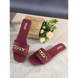 Beeone Women Striped Open Toe Flats-picture-10