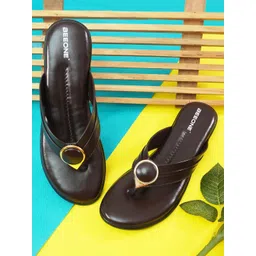 Beeone Women Striped Open Toe Flats image 1