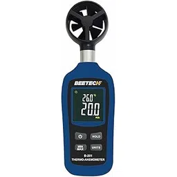 BEETECH Anemometer B-201, Range of 0.4~30m/s, measurable units in m/s, ft/min, MPH, km/hr, knots, meaures Ambient temperature with color LCD display, CE and RoHS compliant.-picture-10
