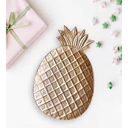 behoma Pineapple Shape Gold Aluminium Pooja Thali-picture-28