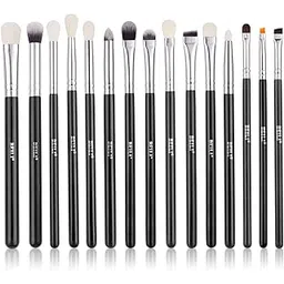 beili Black 15 Pieces Eye shadow eyeliner Eyebrow Natural goat hair Makeup brushes Set-picture-22