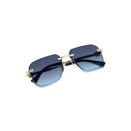 Being Better Unisex Blue Lens & Gold-Toned Oval Sunglasses with-picture-21