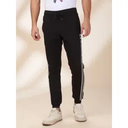 Being Human Black Cotton Slim Fit Solid Trackpants-picture-29
