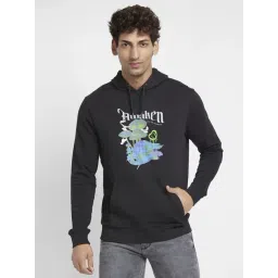 Being Human Black Regular Fit Printed Hooded Sweatshirt-picture-34