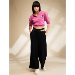 Being Human Black Relaxed Fit Mid Rise Pants image 4