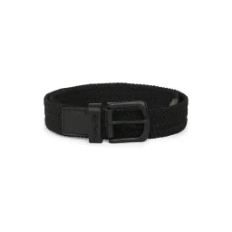 Being Human Black Woven Leather Casual Belt for Men-picture-13