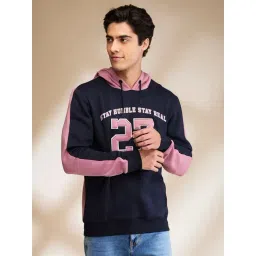 Being Human Blue & Pink Regular Fit Printed Hooded Sweatshirt-picture-28