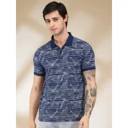 Being Human Blue Cotton Regular Fit Printed Polo T-Shirt-picture-20