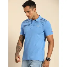 Being Human Blue Cotton Regular Fit Printed Polo T-Shirt-picture-22