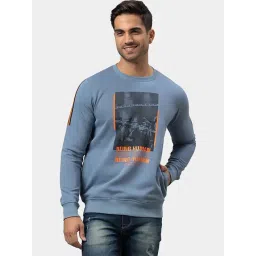 Being Human Blue Cotton Regular Fit Printed Sweatshirts-picture-15