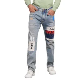 Being Human Blue Cotton Regular Fit Solid Jeans-picture-38