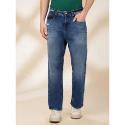 Being Human Blue Cotton Regular Fit Solid Jeans-picture-12