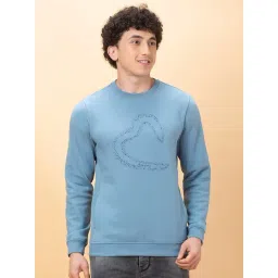 Being Human Blue Regular Fit Logo Printed Sweatshirt image 1