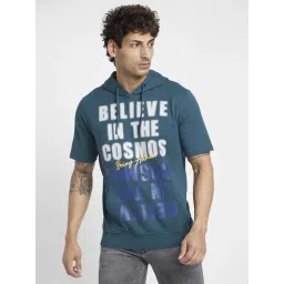 Being Human Blue Regular Fit Printed Hooded Sweatshirt-picture-20