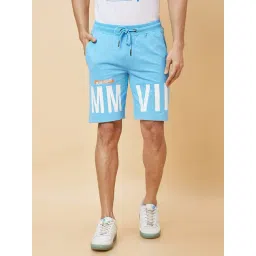 Being Human Blue Regular Fit Printed Shorts-picture-34
