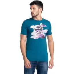 Being Human Blue Regular Fit Printed T-Shirt-picture-21