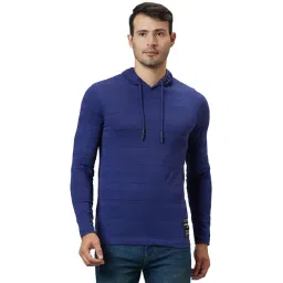 Being Human Blue Regular Fit Striped Hooded Sweatshirt-picture-40