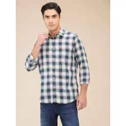 Being Human Blue Slim Fit Checks Shirt-image-12