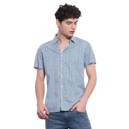 Being Human Blue Slim Fit Printed Shirt-picture-10