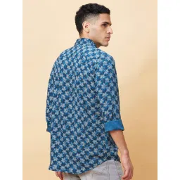 Being Human Blue Slim Fit Printed Shirt image 2