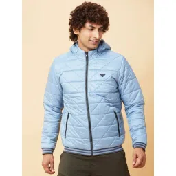 Being Human Blue Slim Fit Quilted Hooded Jacket-picture-33