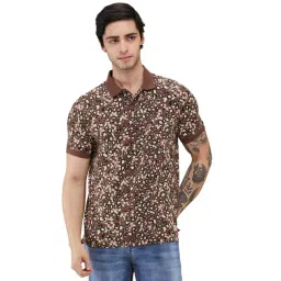 Being Human Brown Cotton Regular Fit Printed Polo T-Shirt-picture-44