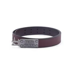 Being Human Brown Leather Narrow Belt for Men-picture-28