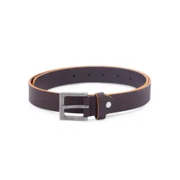 Being Human Brown Leather Narrow Belt for Men-picture-38