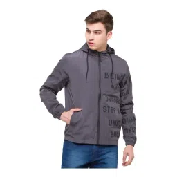 Being Human Charcoal Regular Fit Printed Hooded Jacket-picture-34