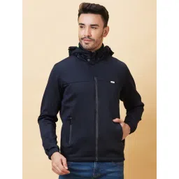 Being Human Dark Blue Oversized Hooded Jackets-picture-20