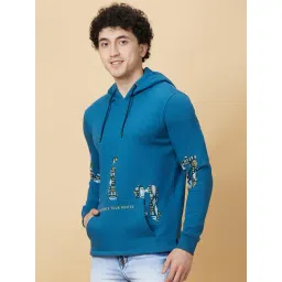 Being Human Dark Green Regular Fit Printed Hooded Sweatshirt image 3