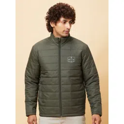 Being Human Dark Green Regular Fit Quilted Jacket-picture-23