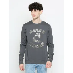 Being Human Dark Grey Regular Fit Printed Sweatshirt image 1