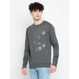 Being Human Dark Grey Regular Fit Printed Sweatshirt image 3