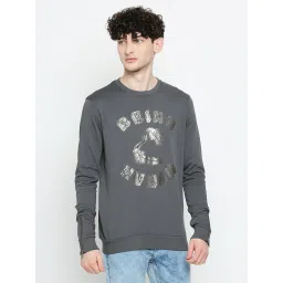 Being Human Dark Grey Regular Fit Printed Sweatshirt image 4
