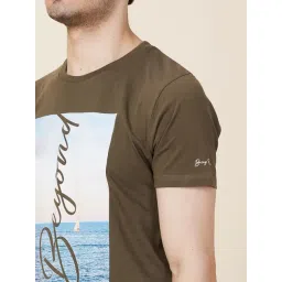 Being Human Green Cotton Regular Fit Printed T-Shirt image 4