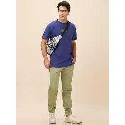 Being Human Green Cotton Regular Fit Solid Joggers image 5