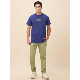 Being Human Green Cotton Regular Fit Solid Joggers image 4