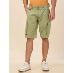 Being Human Green Cotton Regular Fit Solid Shorts-picture-20