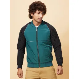 Being Human Green Regular Fit Colour Block Bomber Jacket-picture-14