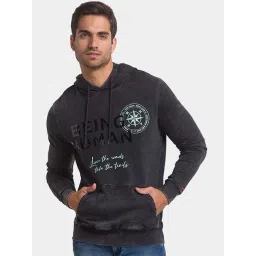 Being Human Grey Cotton Regular Fit Printed Hooded Sweatshirts-picture-44