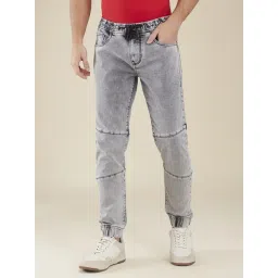 Being Human Grey Cotton Regular Fit Solid Jeans-picture-30