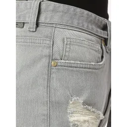 Being Human Grey Regular Fit Distressed Shorts image 5