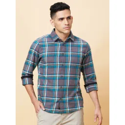 Being Human Grey Slim Fit Checks Shirt-picture-24