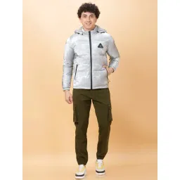 Being Human Grey Slim Fit Quilted Hooded Jacket image 5