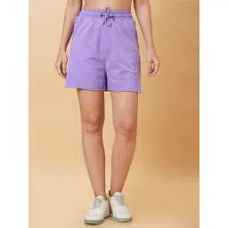 Being Human Lavender Cotton Woven Shorts-picture-35